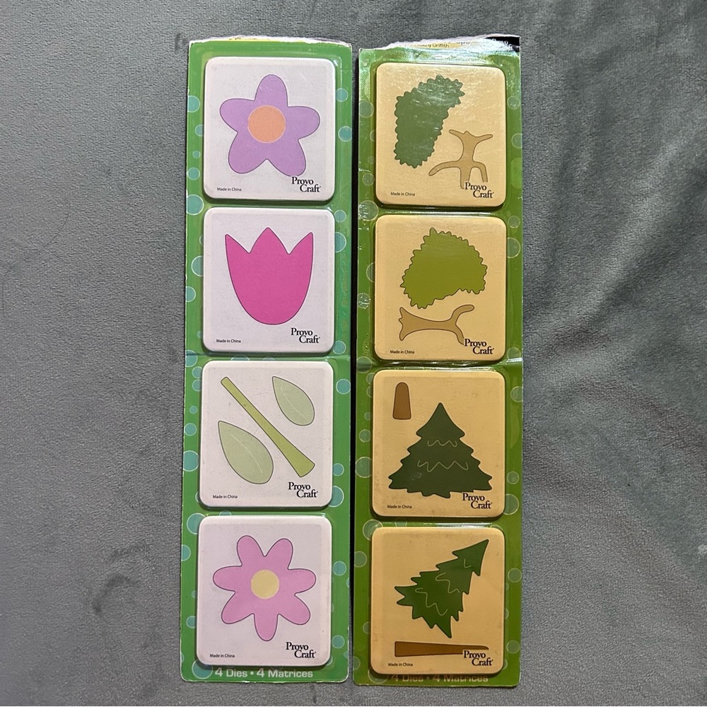 Lot of 2 Cuttlekid cutting dies (flowers, trees)